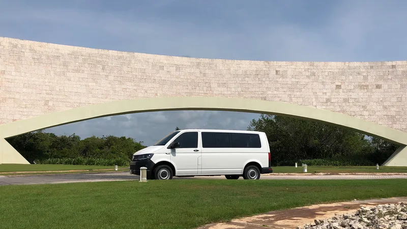 White Volkswagen Transporter.
